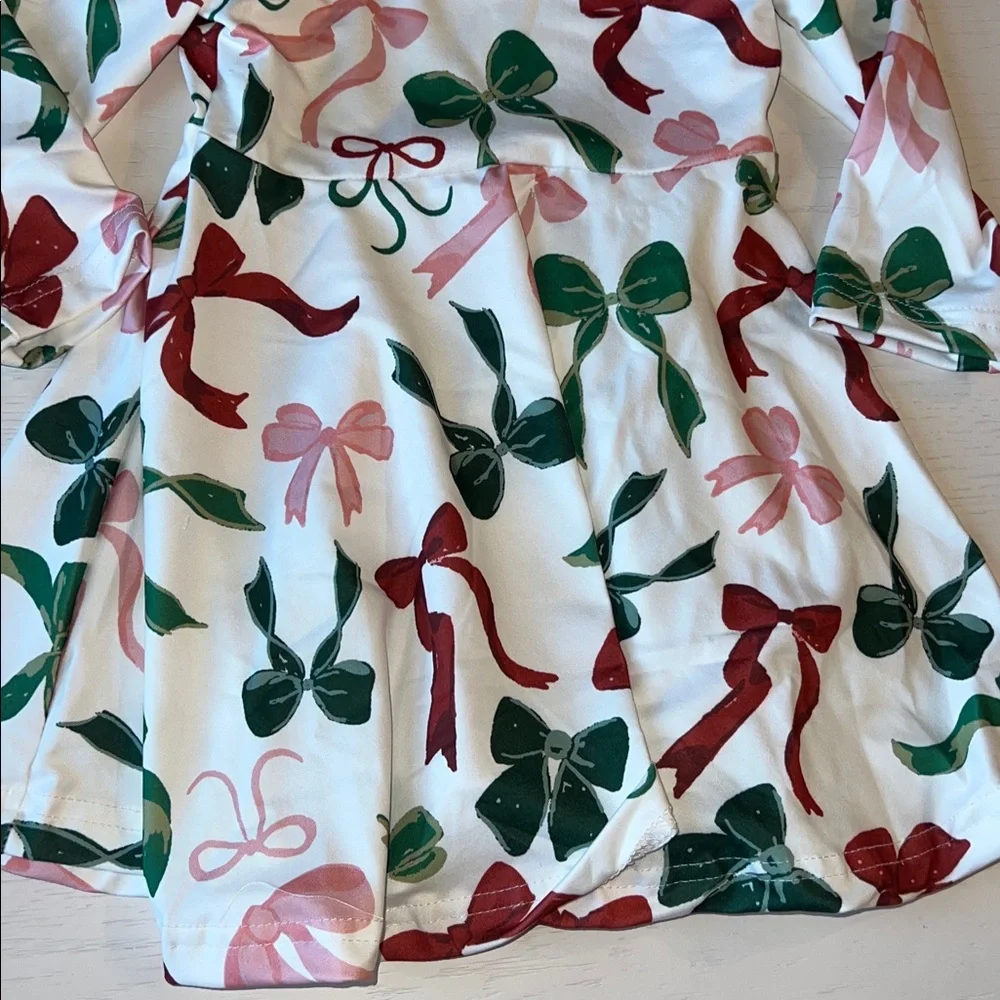🎄 Rylee Faith Designs Christmas Bows Twirl Dress 2 3 4 5 6 7 8/9